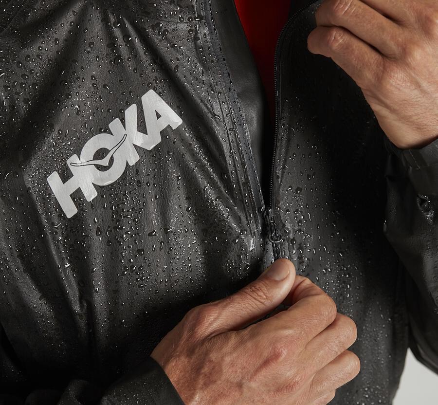 Chaquetas Hoka One One Hombre Negros - Gore-Tex Shakedry™ Run - GAQB21356